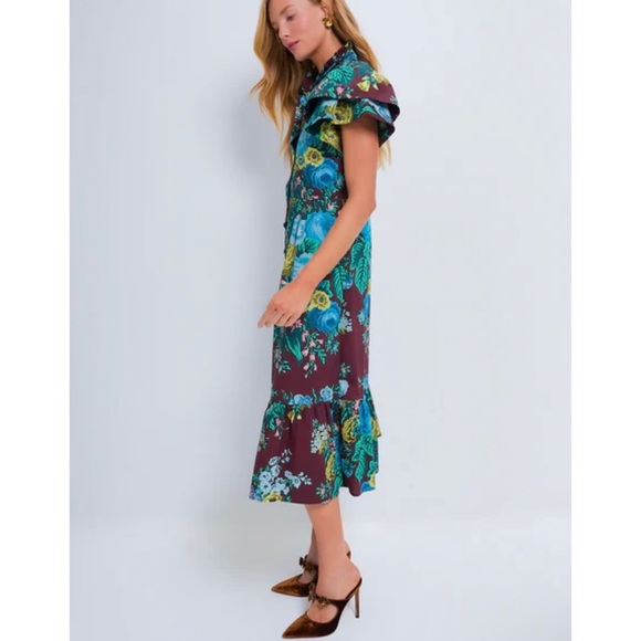 TUCKERNUCK Oxblood Verdant Floral Alice midi  Dress NEW - Picture 7 of 13
